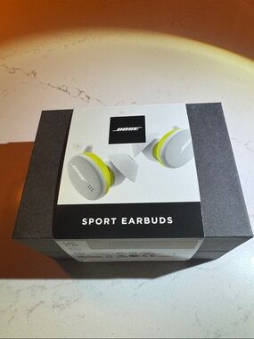 Bose Sport Earbuds — White with Lime Green Accents
